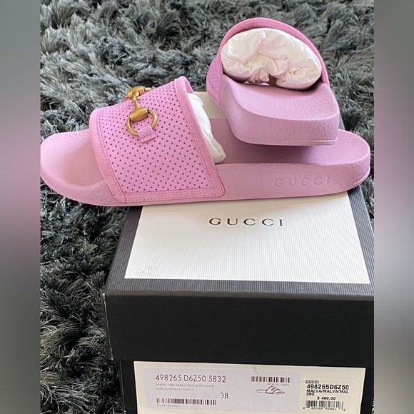 Gucci Shoes Gucci Womens Pursuit Horsebit Leather Pool Slides Poshmark